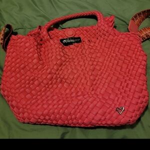 PreneLove Woven Tote in Coral Pink
